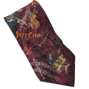 Americana Series Jazz Music Saxophone Trumpet Silk Necktie